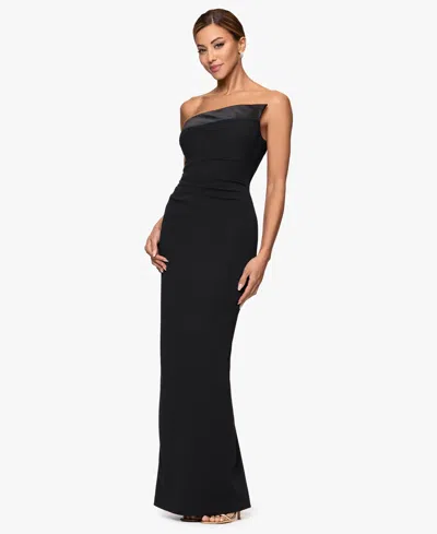 Xscape Women's Asymmetric Neck Maxi Dress In Black
