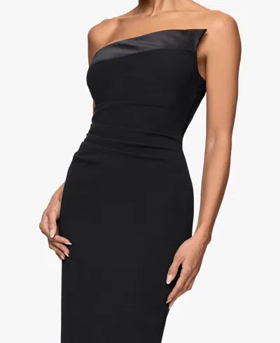 Xscape Women's Asymmetric Neck Maxi Dress In Black