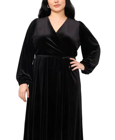 Msk Plus Size Fit And Flare Maxi Dress In Black