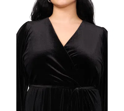 Msk Plus Size Fit And Flare Maxi Dress In Black