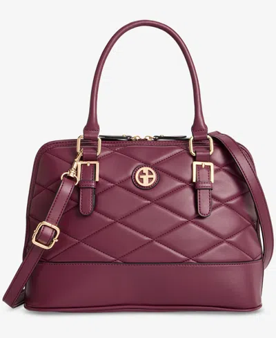Giani Bernini Medium Quilted Dome Satchel, Exclusively At Macy's In Burgundy