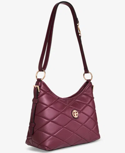Giani Bernini Small Quilted Soft Shoulder Crossbody, Exclusively At Macy's In Burgundy