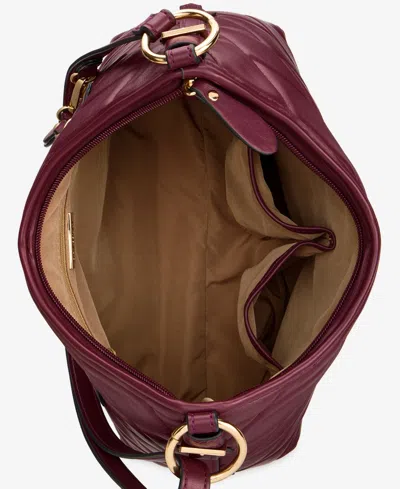 Giani Bernini Small Quilted Soft Shoulder Crossbody, Exclusively At Macy's In Burgundy