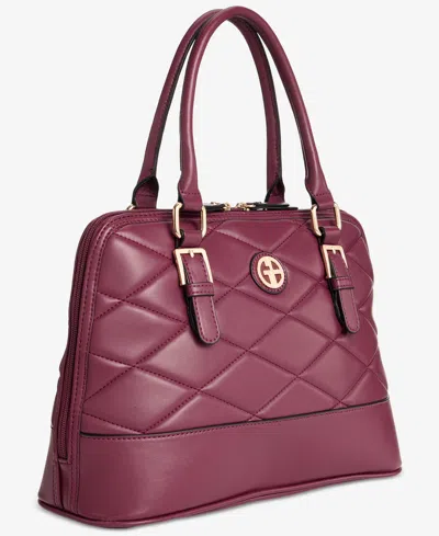 Giani Bernini Medium Quilted Dome Satchel, Exclusively At Macy's In Burgundy