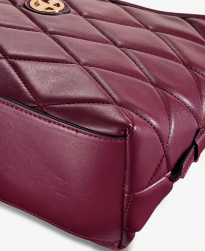 Giani Bernini Small Quilted Soft Shoulder Crossbody, Exclusively At Macy's In Burgundy