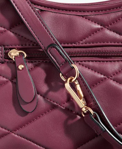 Giani Bernini Small Quilted Soft Shoulder Crossbody, Exclusively At Macy's In Burgundy