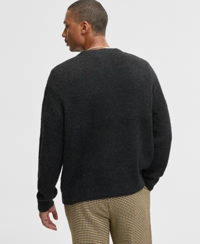 Mode Of One Men's Boxy-fit Eyelash Cardigan, Macy's Exclusive In Black
