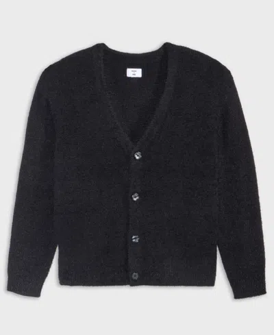 Mode Of One Men's Boxy-fit Eyelash Cardigan, Macy's Exclusive In Black
