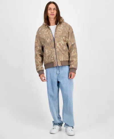 Sun + Stone Men's Gwynn Hooded Jacket, Macy's Exclusive In Animal Print