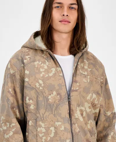 Sun + Stone Men's Gwynn Hooded Jacket, Macy's Exclusive In Animal Print