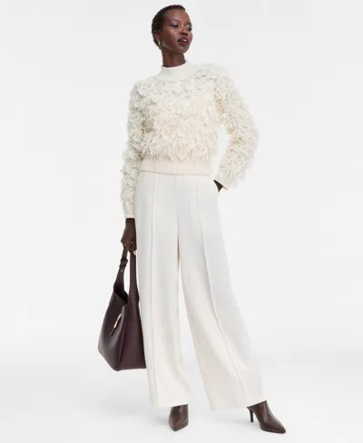 Inc International Concepts Women's Fuzzy Turtleneck Sweater, Macy's Exclusive In Brown