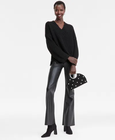 Inc International Concepts Women's Oversized Ribbed Sweater, Macy's Exclusive In Black