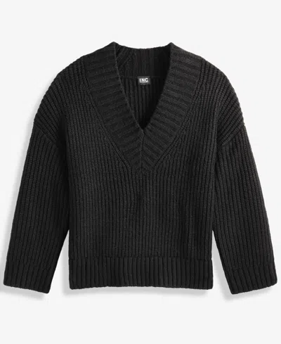 Inc International Concepts Women's Oversized Ribbed Sweater, Macy's Exclusive In Black