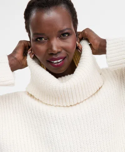 Inc International Concepts Women's Chunky Turtleneck Sweater, Macy's Exclusive In Brown