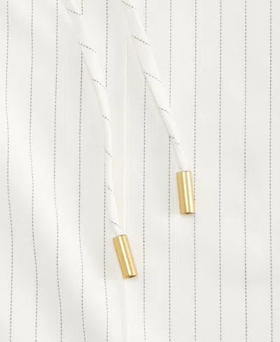 Inc International Concepts Women's Striped Drawstring Twill Pants, Macy's Exclusive In White