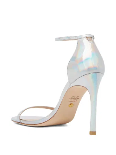 Stuart Weitzman 105mm Iridescent-effect Sandals In Silver