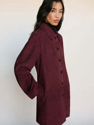 Reformation Veda Celine Jacket In Burgundy