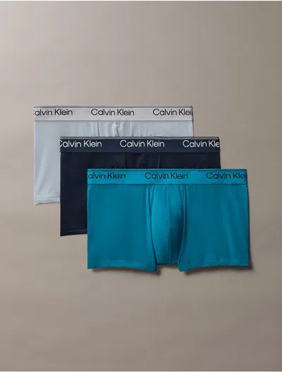 Calvin Klein Men's Microfiber Stretch 3-pack Low Rise Trunk In Multi