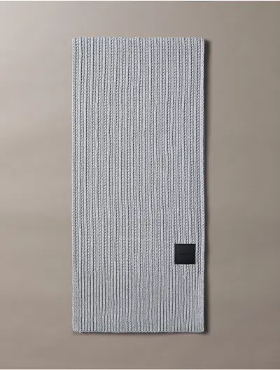 Calvin Klein Men's Thermal Stitch Scarf In Gray