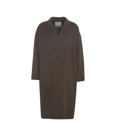 Amaranto Double-breasted Oversized Wool-cashmere Blend Coat In Gray