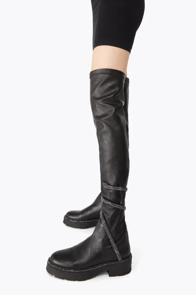René Caovilla Cleo Black Cuissard Boot 50 In Black