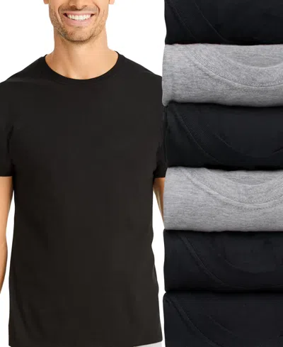 Hanes Men's 6-pack Ultimate Crewneck Undershirts In Black
