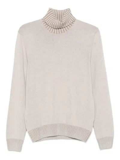 Vengera Natural-toned Gran Sasso Sweater With Ribbed Turtleneck In Neutral