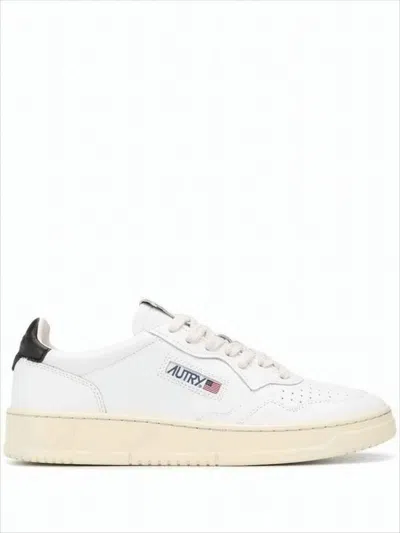 Autry Low-top White Leather Sneakers With Breathable Perforations In White