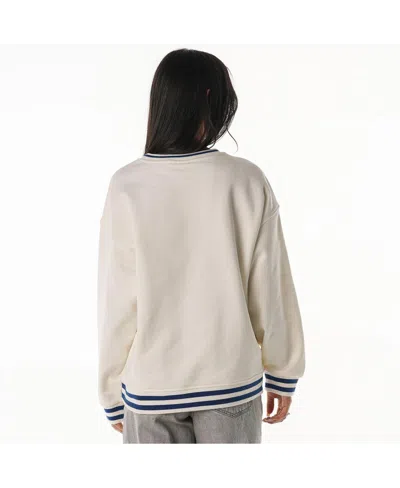 The Wild Collective Women's Cream Buffalo Bills Oversized Vintage French Terry Sweatshirt In White