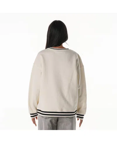 The Wild Collective Women's Cream Pittsburgh Steelers Oversized Vintage French Terry Sweatshirt In White