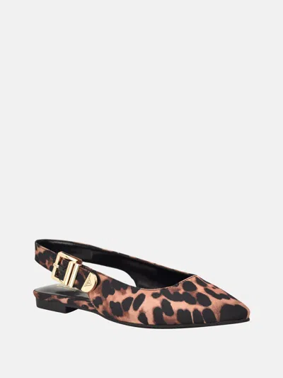 Guess Factory Elirra Leopard Sling-back Flats In Animal Print