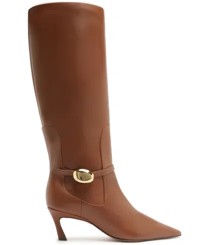Arezzo Farrah Pointed Toe Knee High Boot In Brown