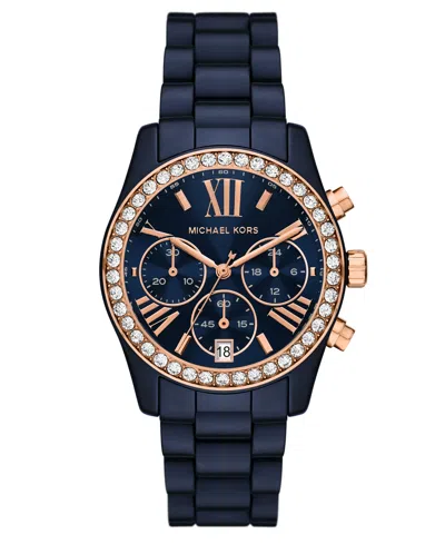 Michael Kors Lexington Lux Chronograph, 38mm In Blue