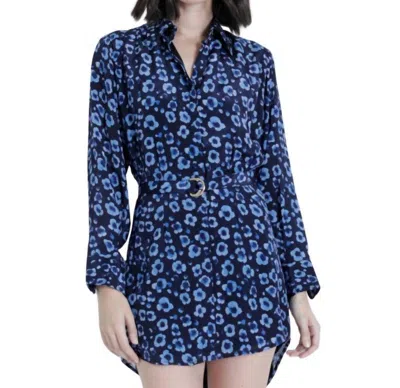 Karina Grimaldi Women's Gabriella Print Mini Dress In Navy Bloom In Blue