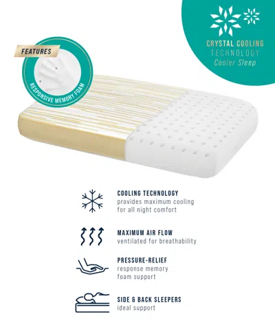 Prosleep Beautifully Cool Supreme Cooling Comfort Gusseted Memory Foam Pillow, Standard In White