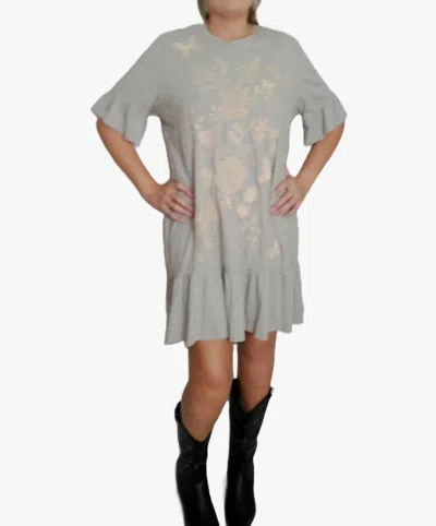 Johnny Was Ruffle Sleeve Knit Diina Dress In Heather Grey In Gray
