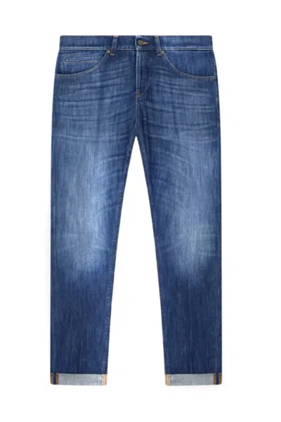 Dondup Straight-leg Blue Denim Jeans With Classic Five-pocket Design In Blue