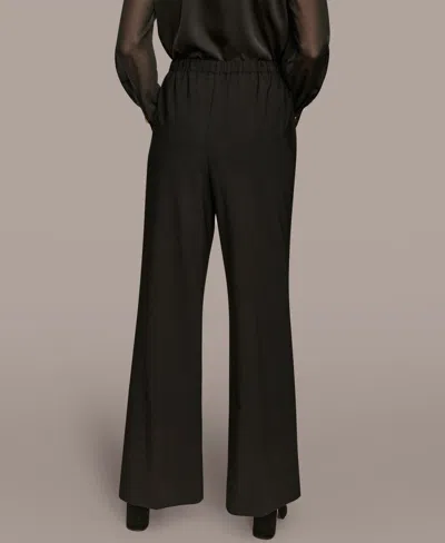 Donna Karan Women's Pleat Wide Leg Pull-on Pants In Black