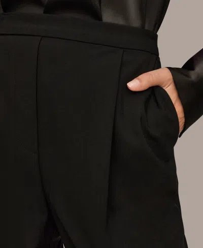 Donna Karan Women's Pleat Wide Leg Pull-on Pants In Black