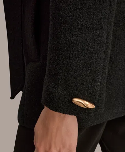 Donna Karan Women's Wing Collar Belted Coat In Black