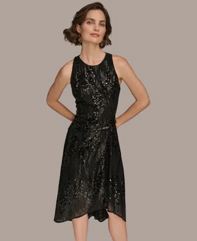 Donna Karan Women's Sleeveless Sequin Dress In Black