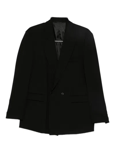 Daniele Alessandrini Double-breasted Black Blazer With Wide Lapels In Black