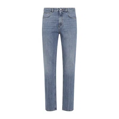 Marni Deep Blue Cotton Washed Bull Denim 5-pocket Jeans In Blue