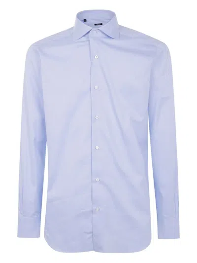 Barba Napoli Light Blue Cotton Button-down Shirt Barba In Blue