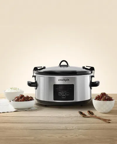 Crock-pot 7-quart Metal Programmable Slow Cooker In Silver