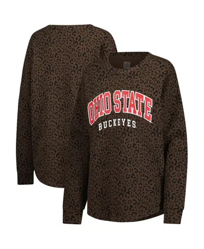 Gameday Couture Women's Brown Ohio State Buckeyes Leopard Oversized Sweatshirt In Brown