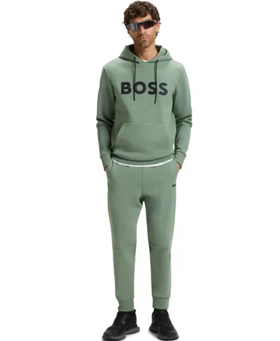 Hugo Boss Logo-detail Hoodie In Green