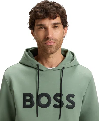 Hugo Boss Logo-detail Hoodie In Green