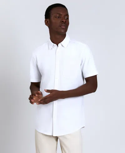 Kenneth Cole Men's Short Sleeve Sport Shirt In White