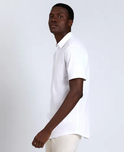 Kenneth Cole Men's Short Sleeve Sport Shirt In White